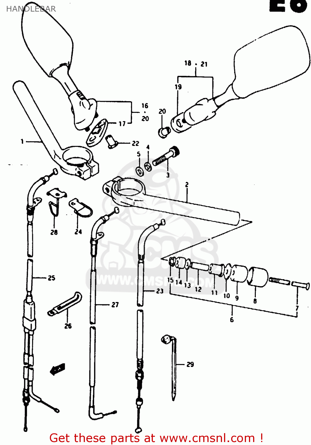 HANDLEBAR RG125FU 1993 (P) (E02 E04)
