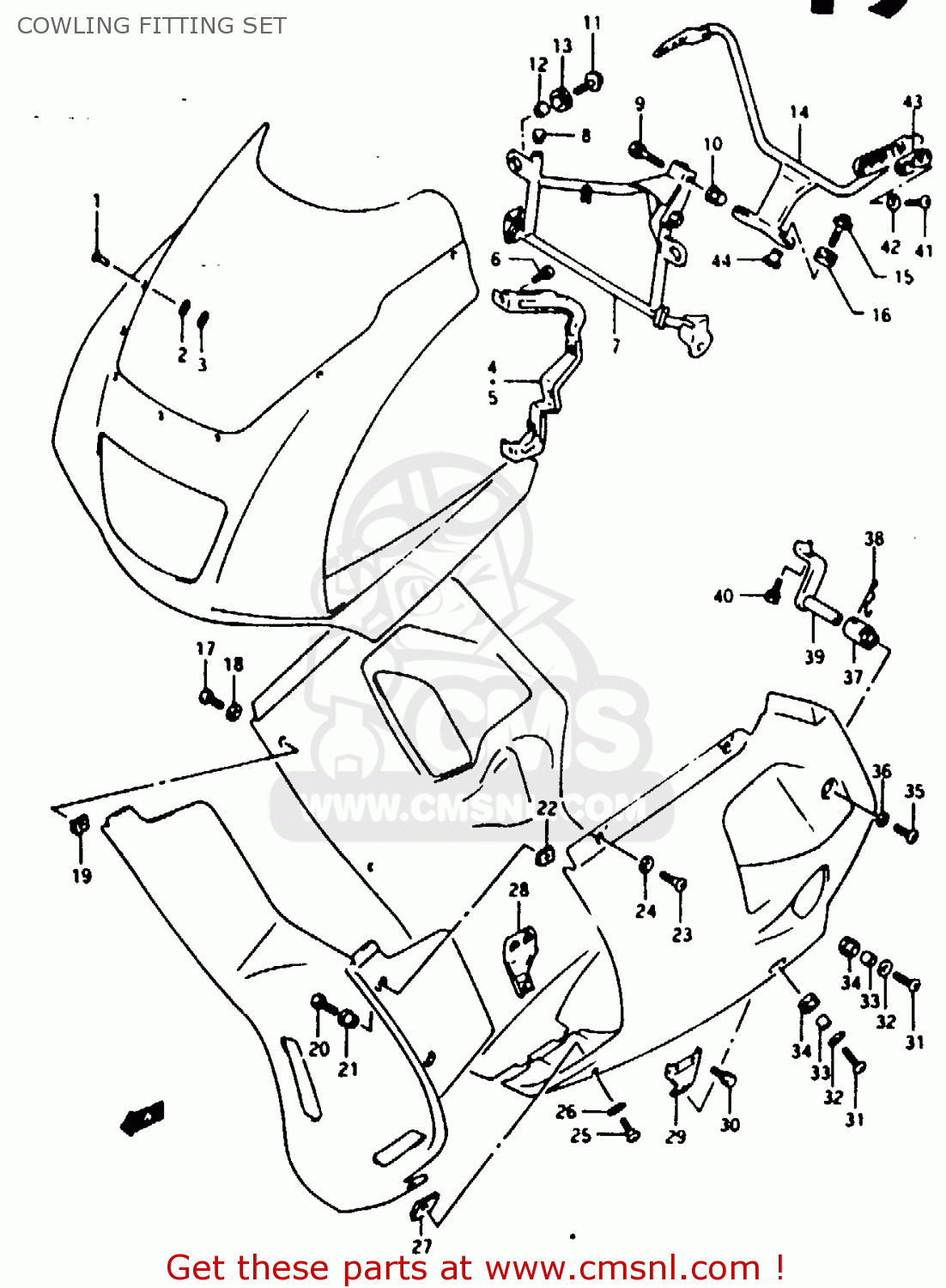COWLING FITTING SET RG125FU 1993 (P) (E02 E04)