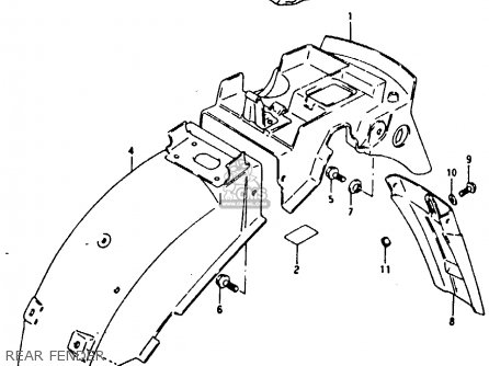 REAR FENDER - RG125FU 1993 (P) (E02 E04)
