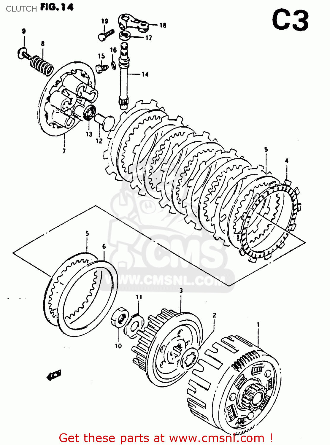 CLUTCH RG125FU 1994 (R) (E02 E04)