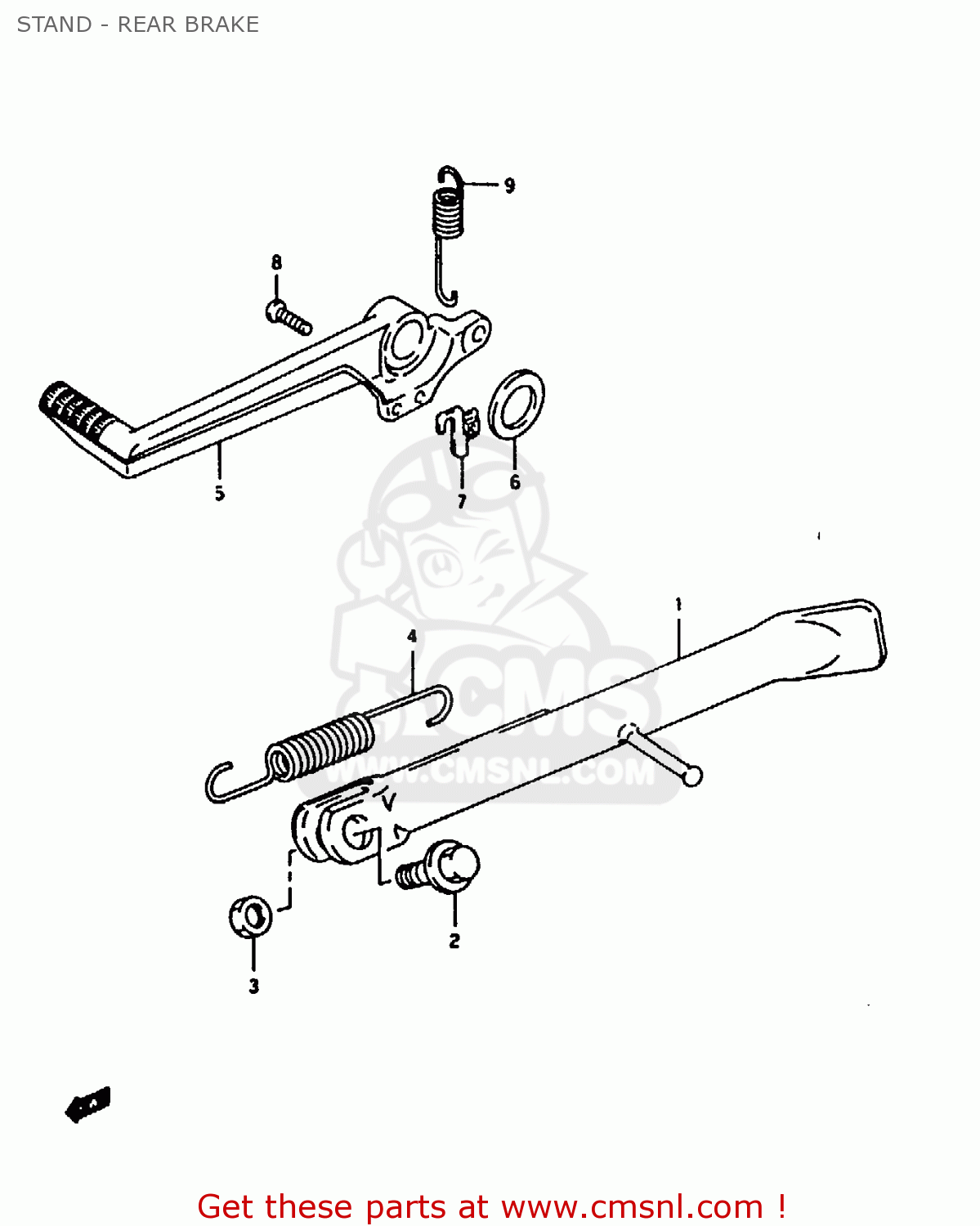 STAND - REAR BRAKE RG125FU 1994 (R) (E02 E04)