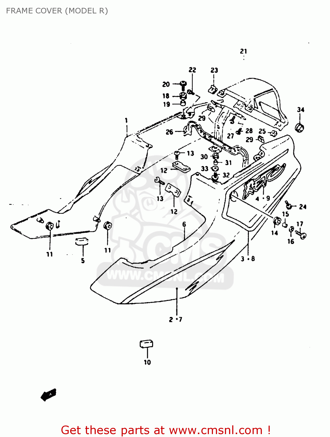 FRAME COVER (MODEL R) RG125FU 1994 (R) (E02 E04)