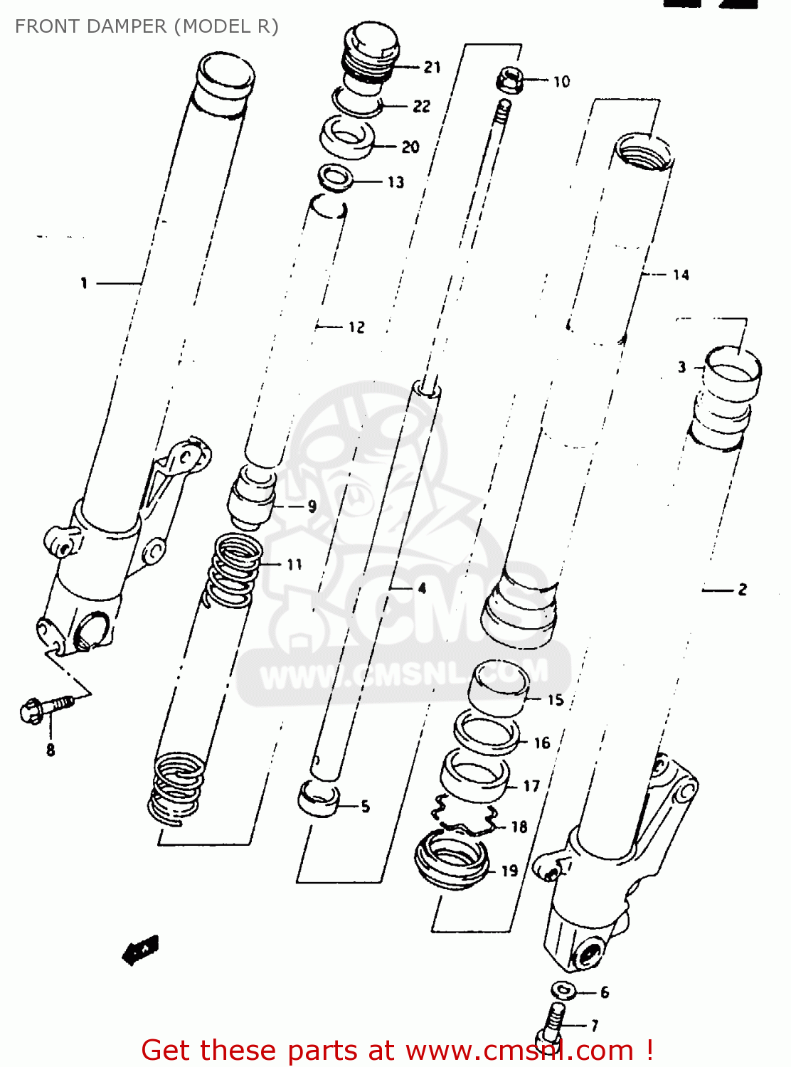 FRONT DAMPER (MODEL R) RG125FU 1994 (R) (E02 E04)