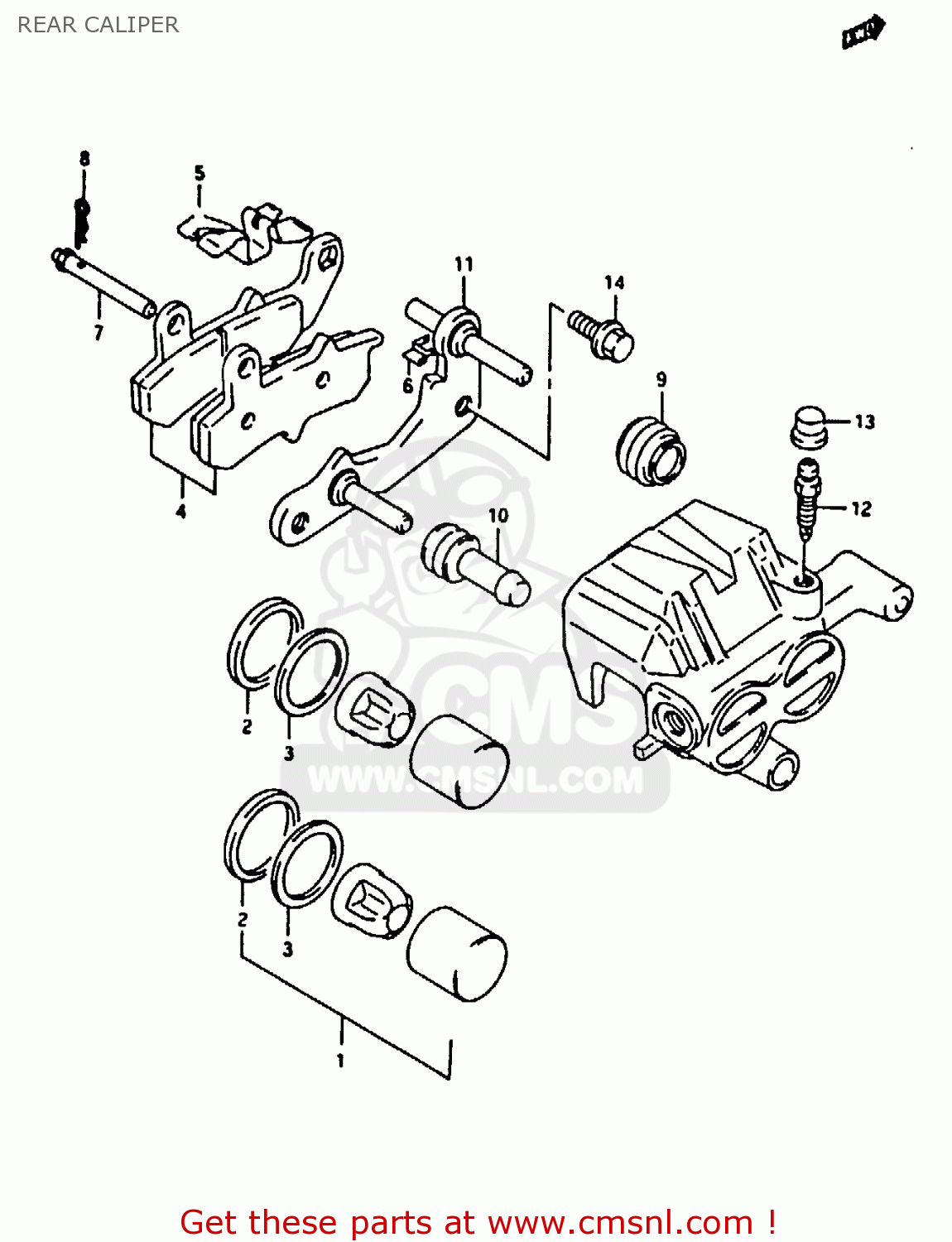REAR CALIPER RG125FU 1994 (R) (E02 E04)