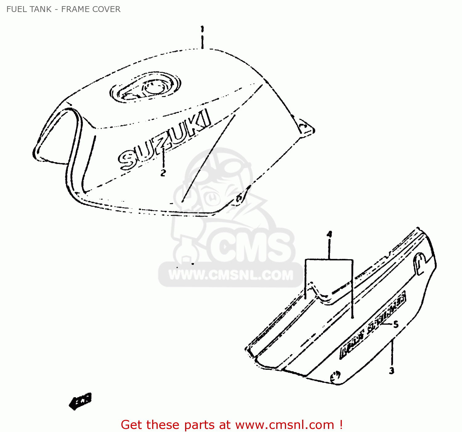 FUEL TANK - FRAME COVER RG125U 1988 (J)