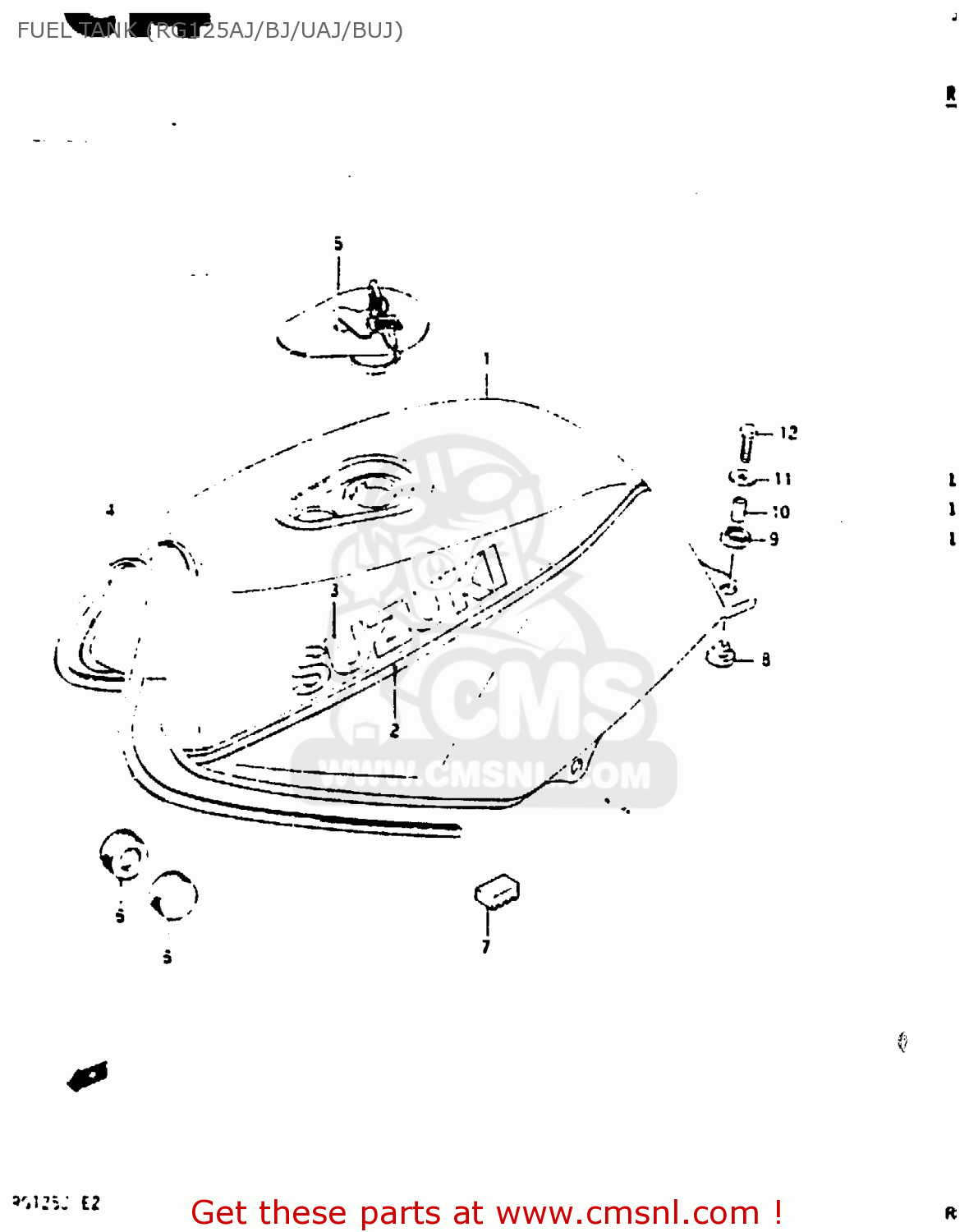FUEL TANK (RG125AJ/BJ/UAJ/BUJ) RG125U 1988 (J)