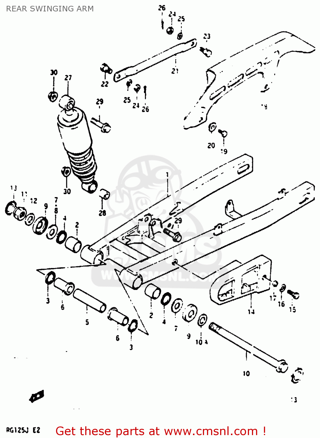 REAR SWINGING ARM RG125U 1988 (J)