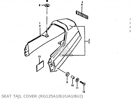 SEAT TAIL COVER (RG125AJ/BJ/UAJ/BUJ) - RG125U 1988 (J)