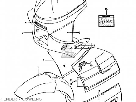 FENDER - COWLING - RG125U 1988 (J)