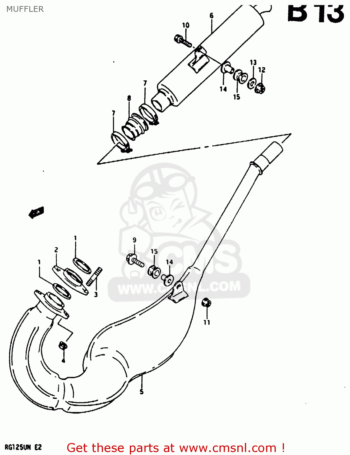 MUFFLER RG125U 1992 (N) (E02 E04)