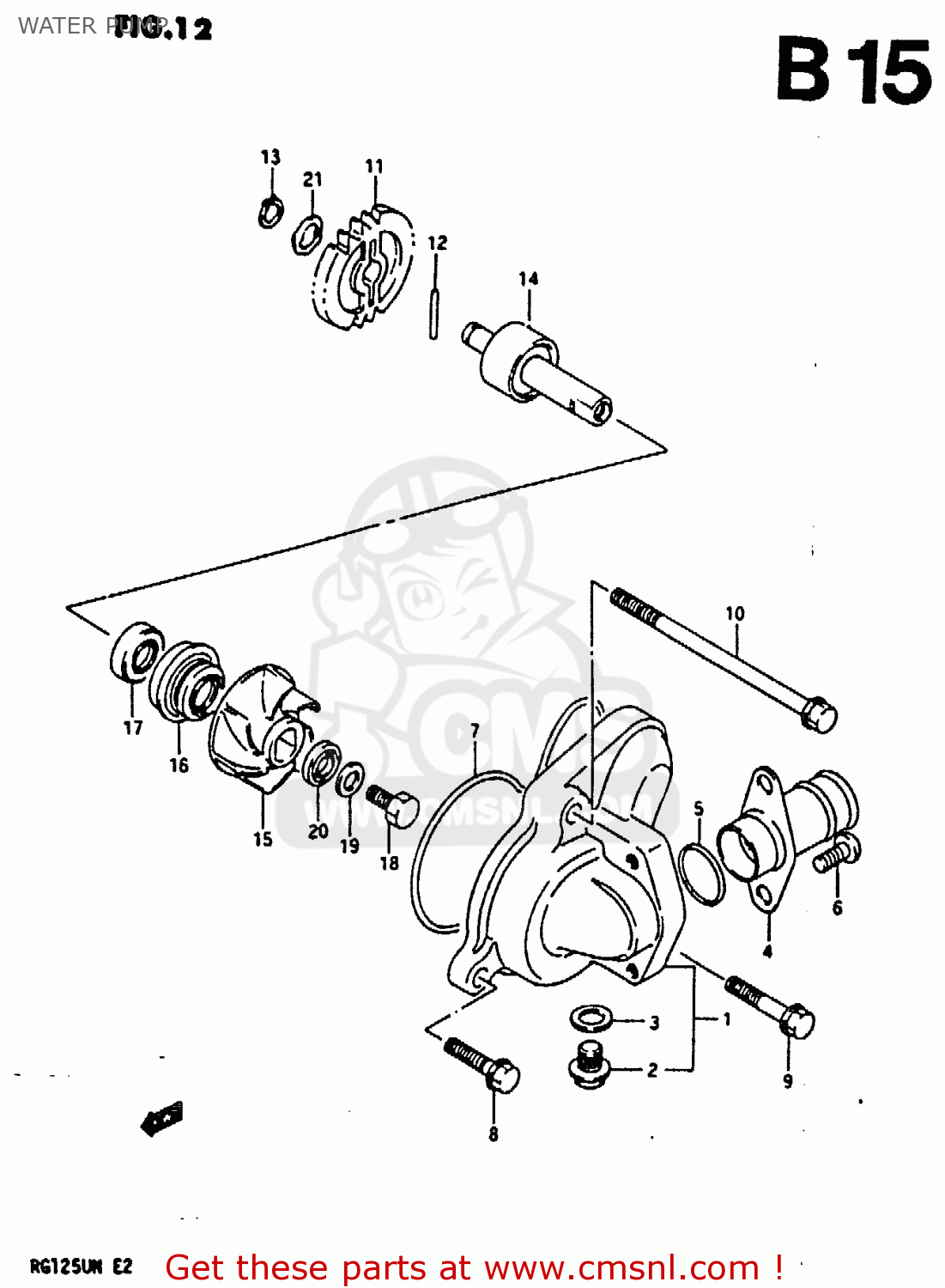 WATER PUMP RG125U 1992 (N) (E02 E04)