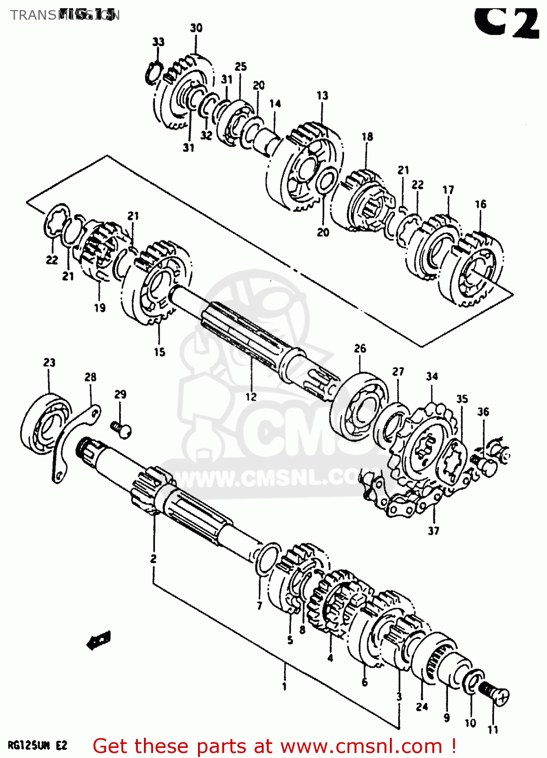 TRANSMISSION RG125U 1992 (N) (E02 E04)