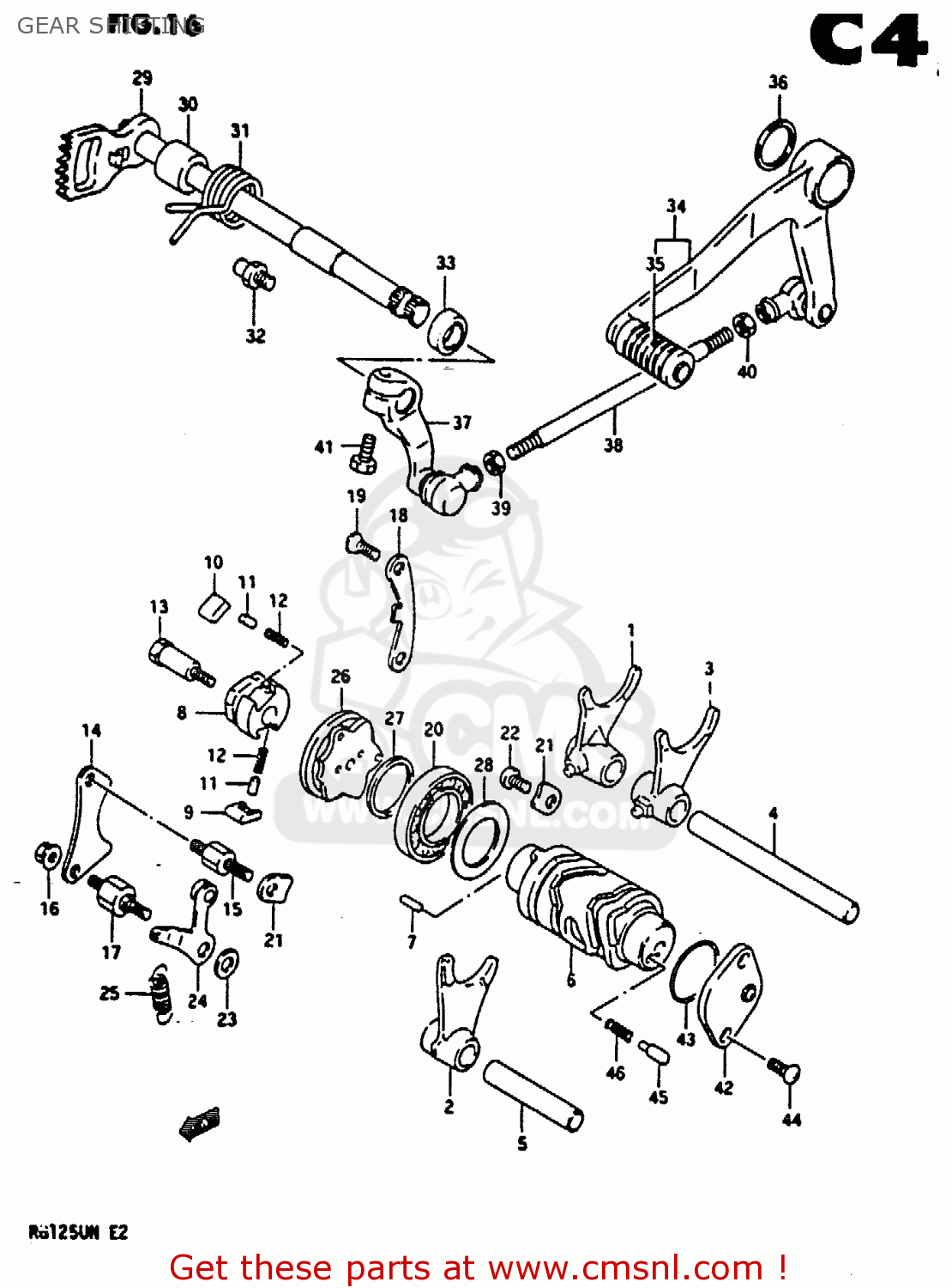 GEAR SHIFTING RG125U 1992 (N) (E02 E04)