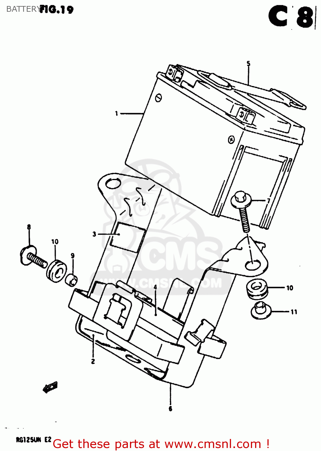 BATTERY RG125U 1992 (N) (E02 E04)