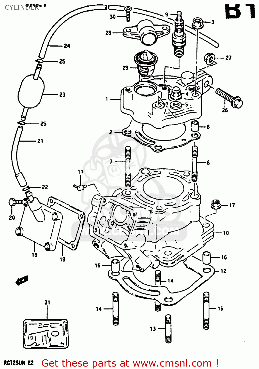 CYLINDER RG125U 1992 (N) (E02 E04)