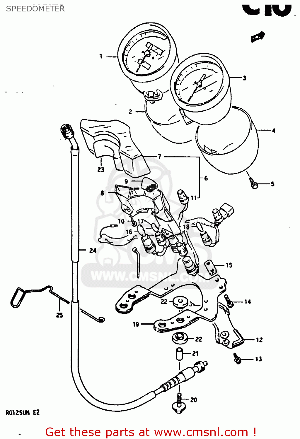 SPEEDOMETER RG125U 1992 (N) (E02 E04)