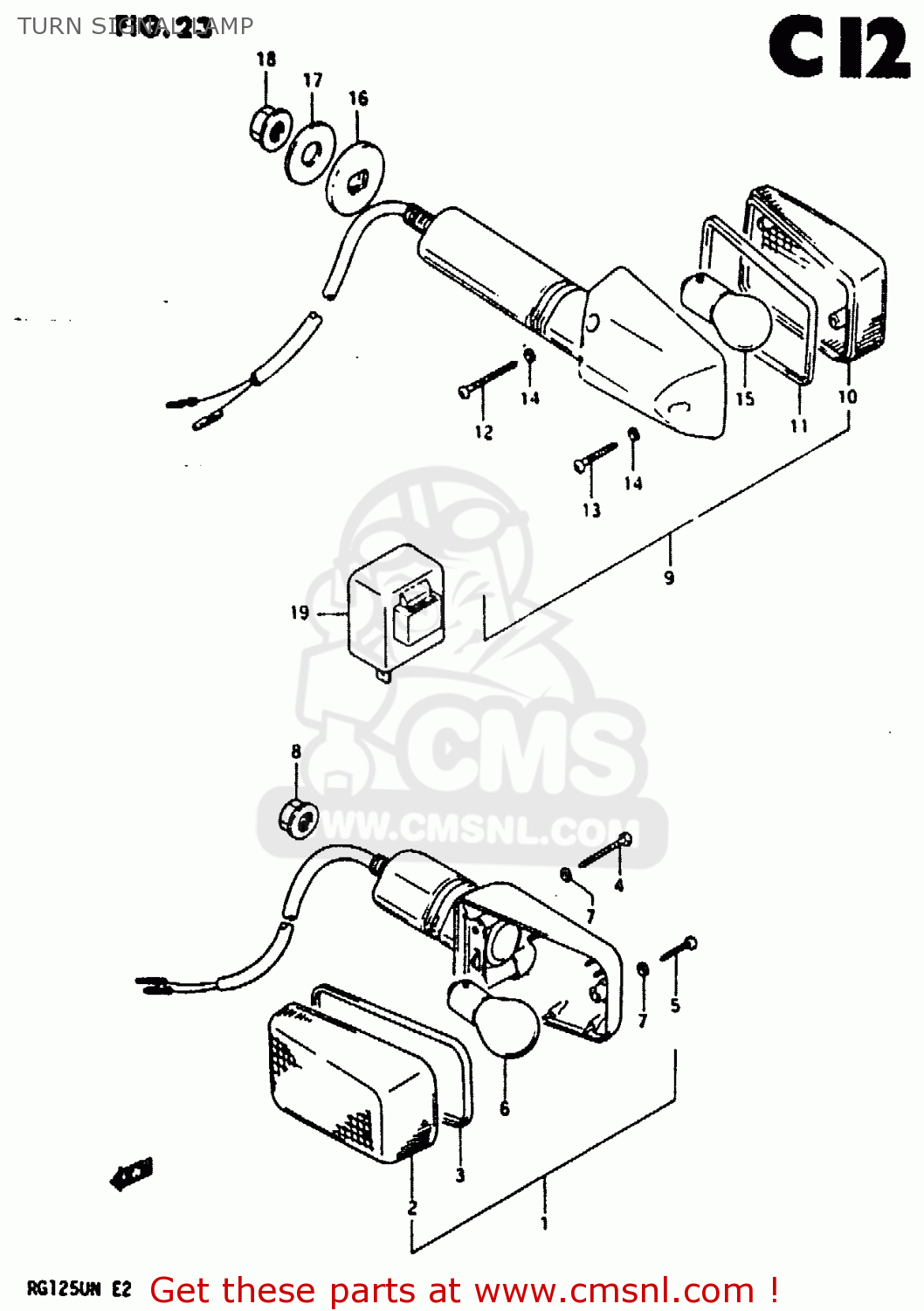 TURN SIGNAL LAMP RG125U 1992 (N) (E02 E04)