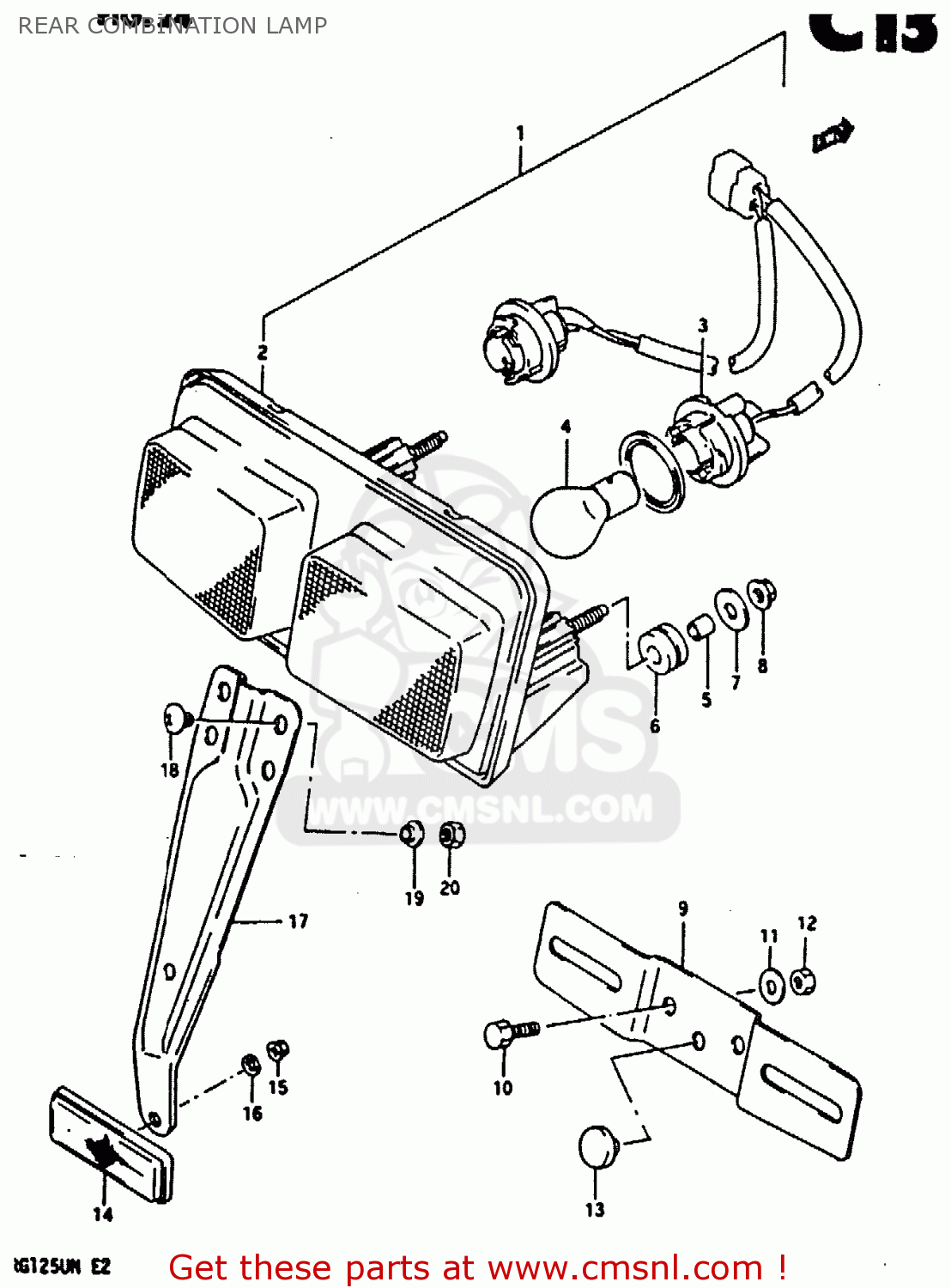REAR COMBINATION LAMP RG125U 1992 (N) (E02 E04)