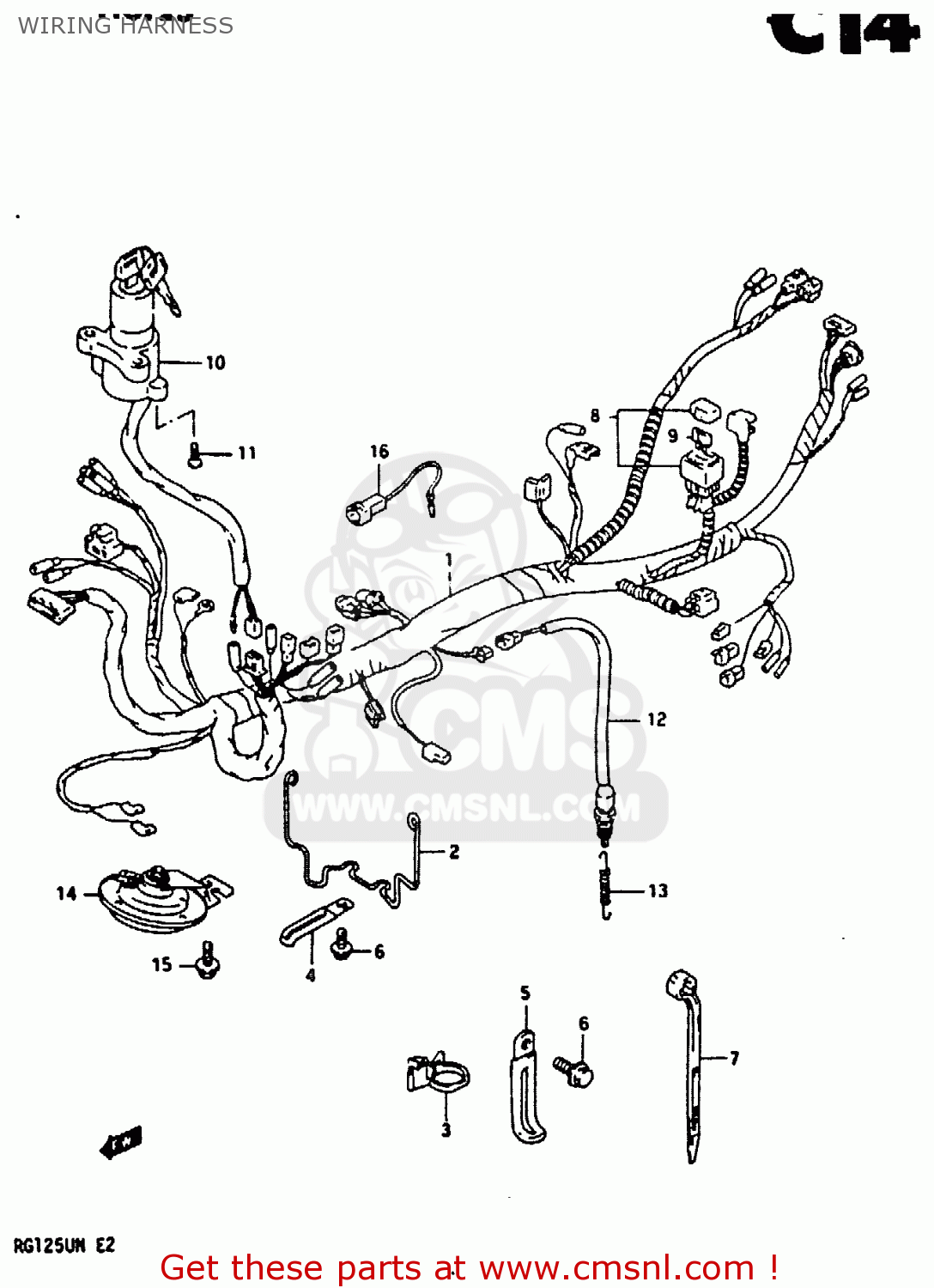 WIRING HARNESS RG125U 1992 (N) (E02 E04)