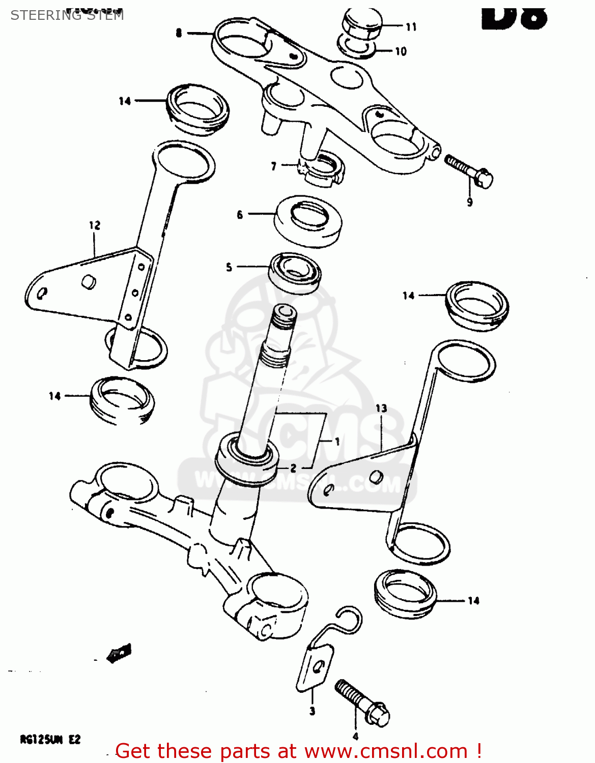 STEERING STEM RG125U 1992 (N) (E02 E04)