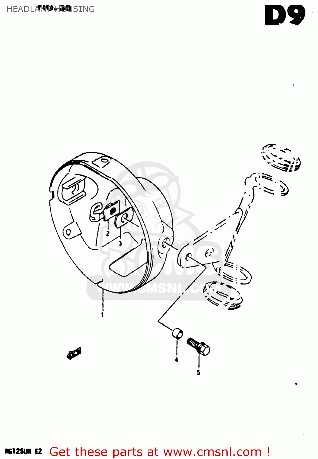 HEADLAMP HOUSING RG125U 1992 (N) (E02 E04)