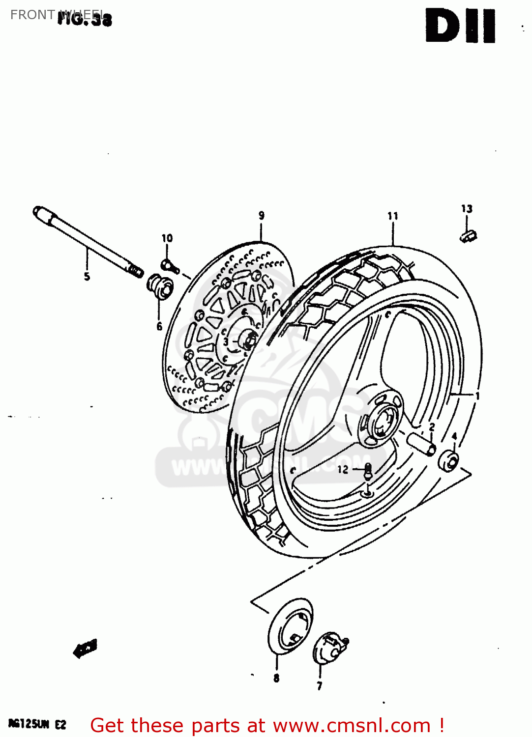 FRONT WHEEL RG125U 1992 (N) (E02 E04)
