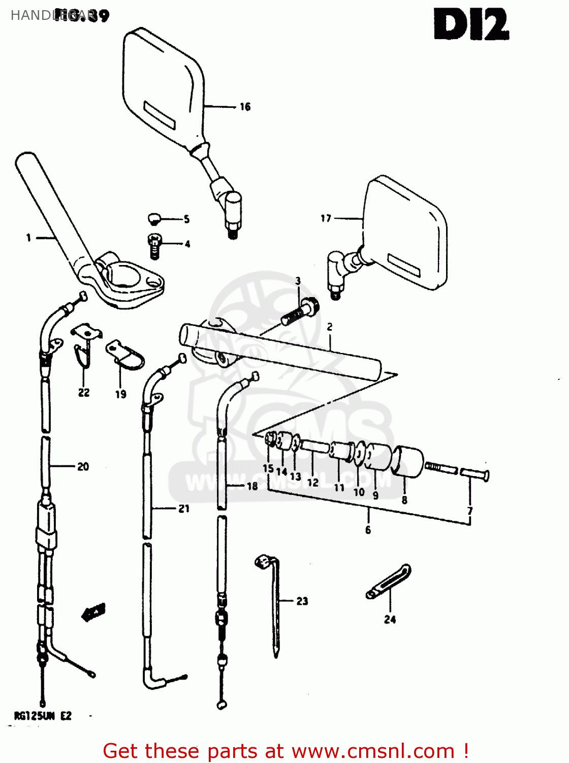 HANDLEBAR RG125U 1992 (N) (E02 E04)