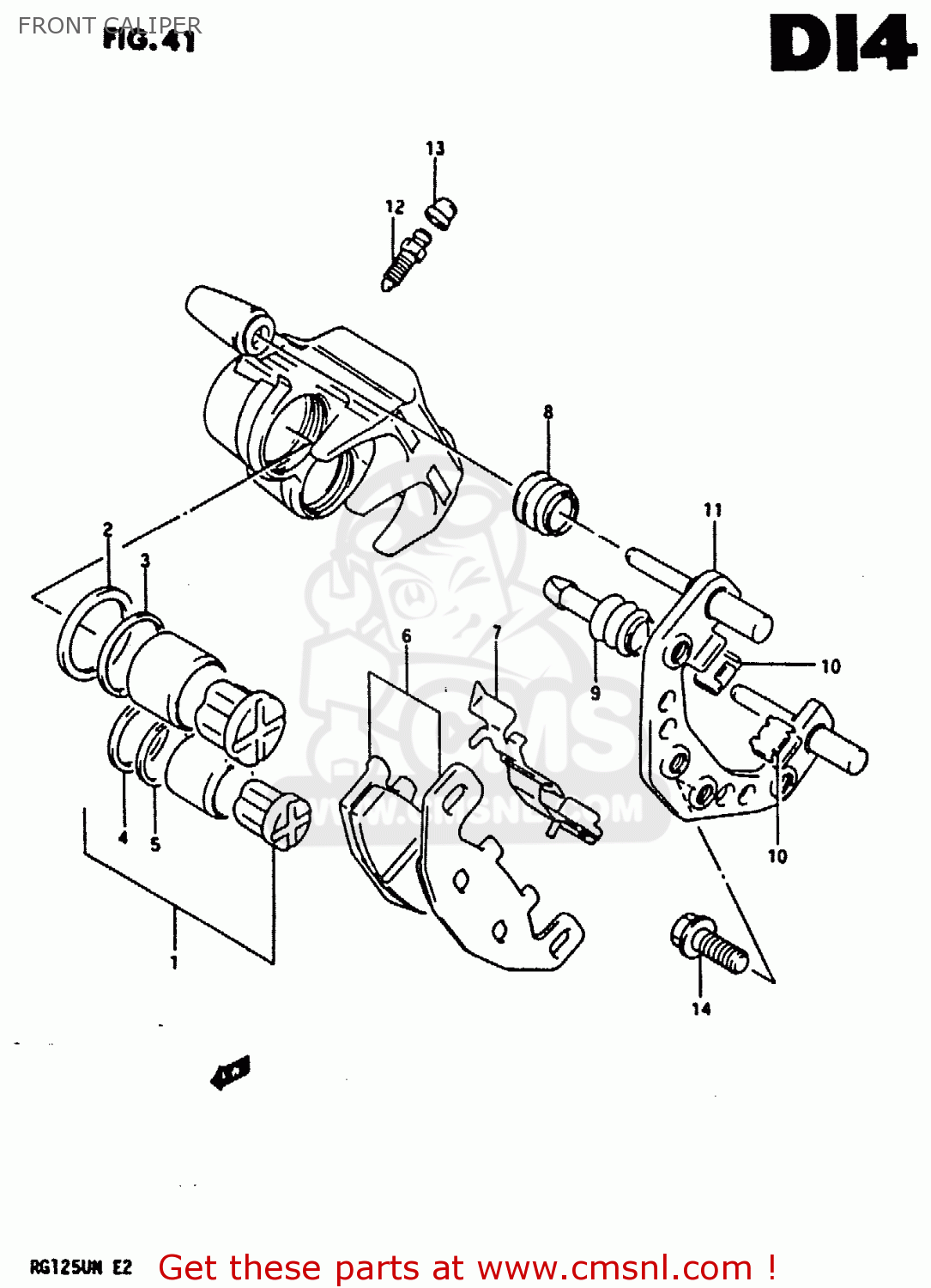 FRONT CALIPER RG125U 1992 (N) (E02 E04)