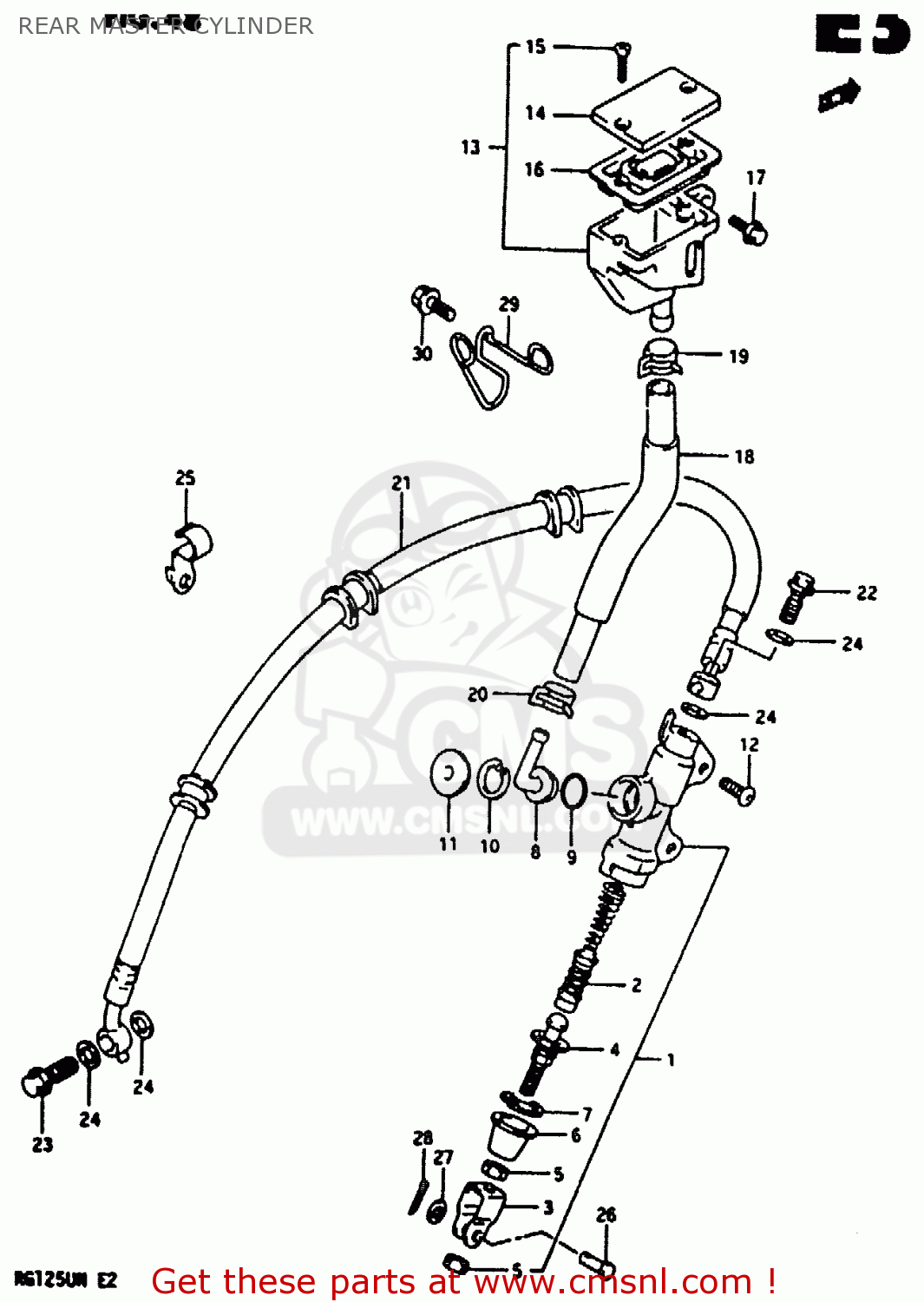 REAR MASTER CYLINDER RG125U 1992 (N) (E02 E04)