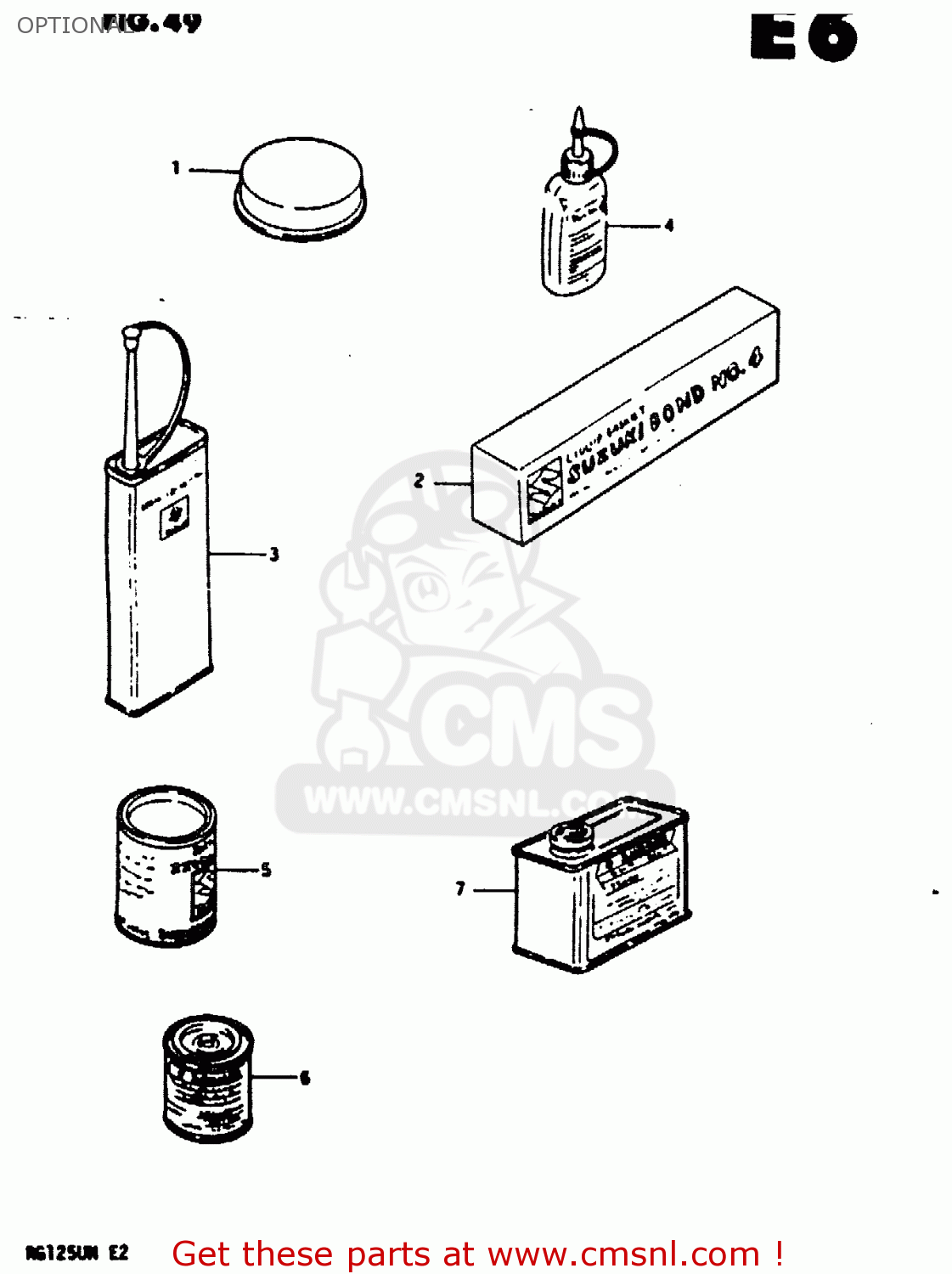 OPTIONAL RG125U 1992 (N) (E02 E04)