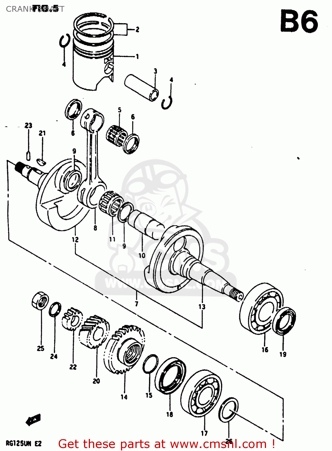 CRANK SHAFT RG125U 1992 (N) (E02 E04)