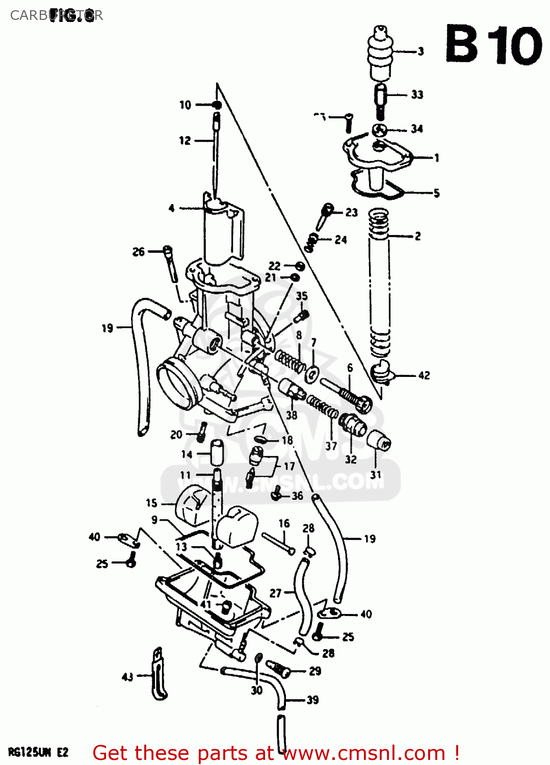 CARBURETOR RG125U 1992 (N) (E02 E04)