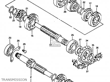 TRANSMISSION - RG125U 1992 (N) (E02 E04)