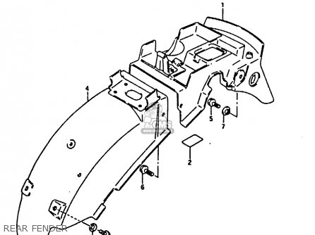 REAR FENDER - RG125U 1992 (N) (E02 E04)