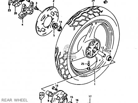 REAR WHEEL - RG125U 1992 (N) (E02 E04)