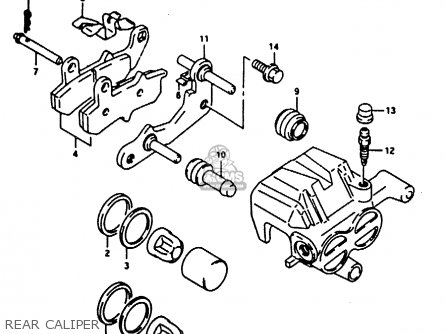 REAR CALIPER - RG125U 1992 (N) (E02 E04)