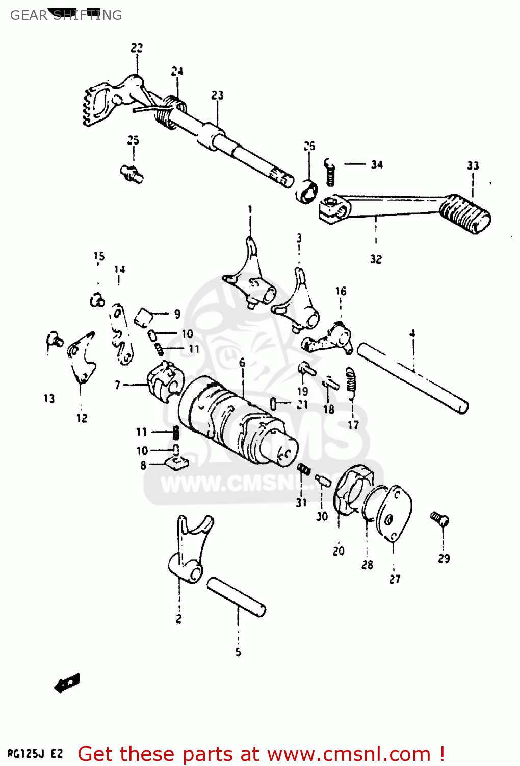 GEAR SHIFTING RG125UC 1986 (G) (E02 E04)