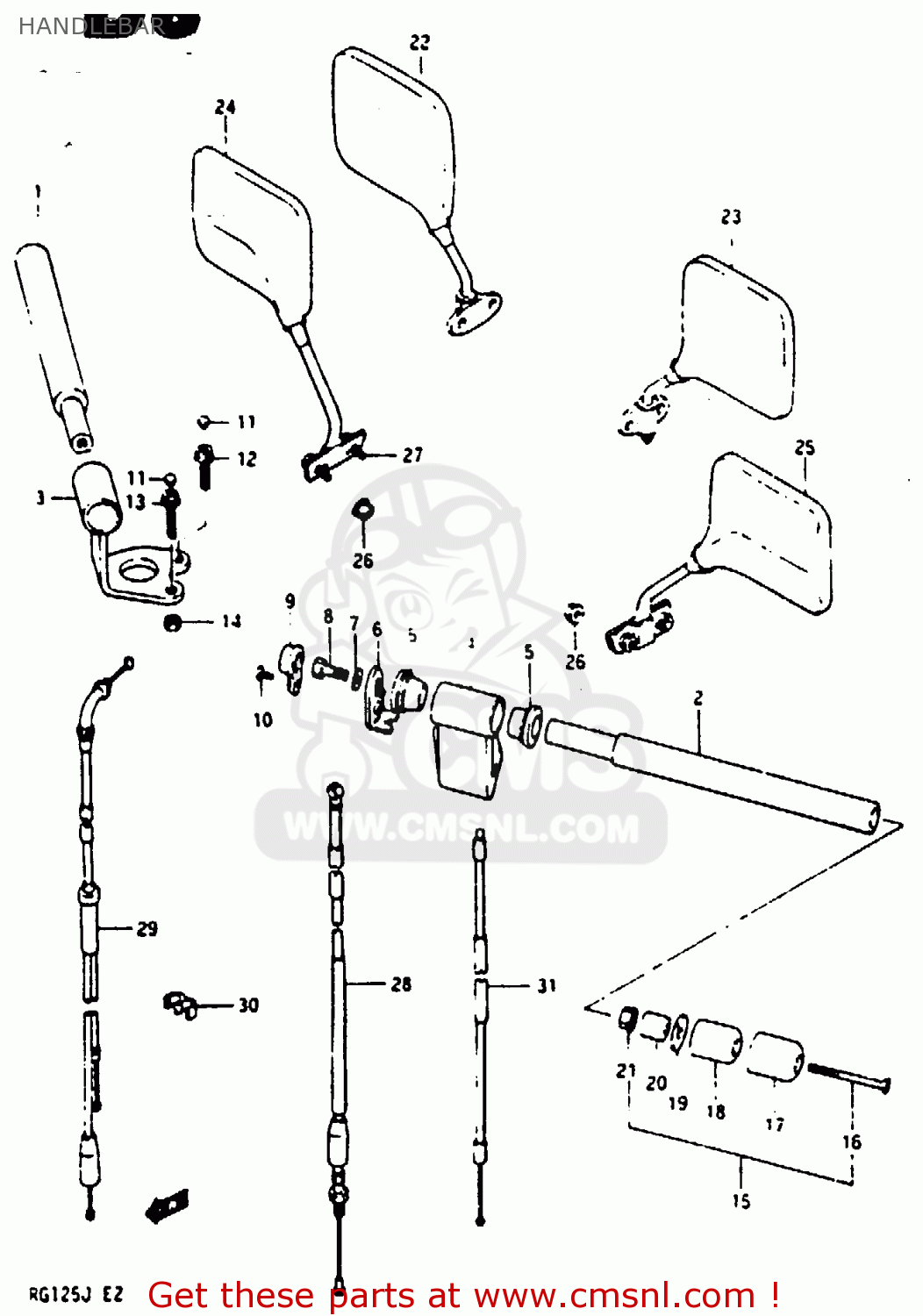 HANDLEBAR RG125UC 1986 (G) (E02 E04)