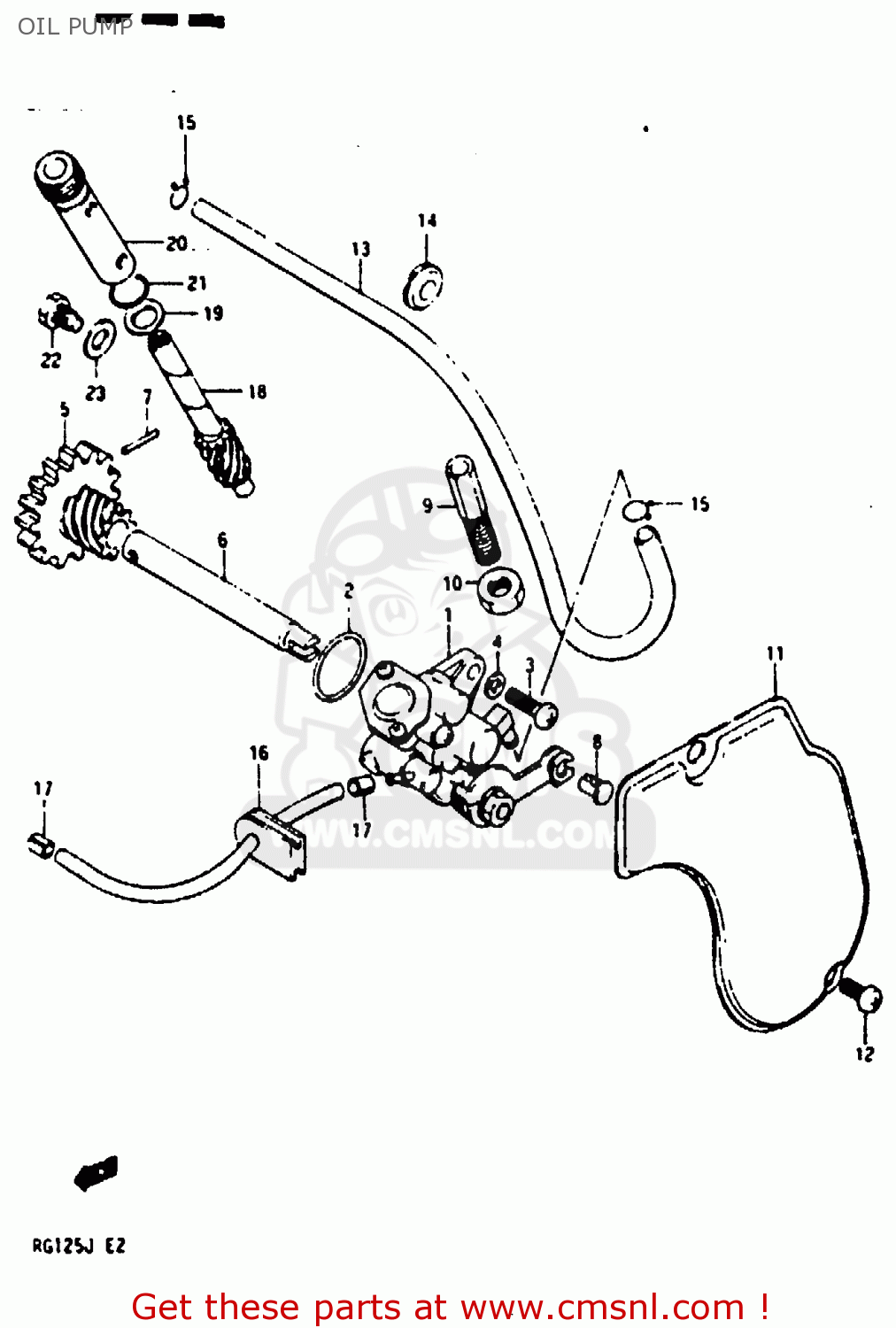 OIL PUMP RG125UC 1986 (G) (E02 E04)