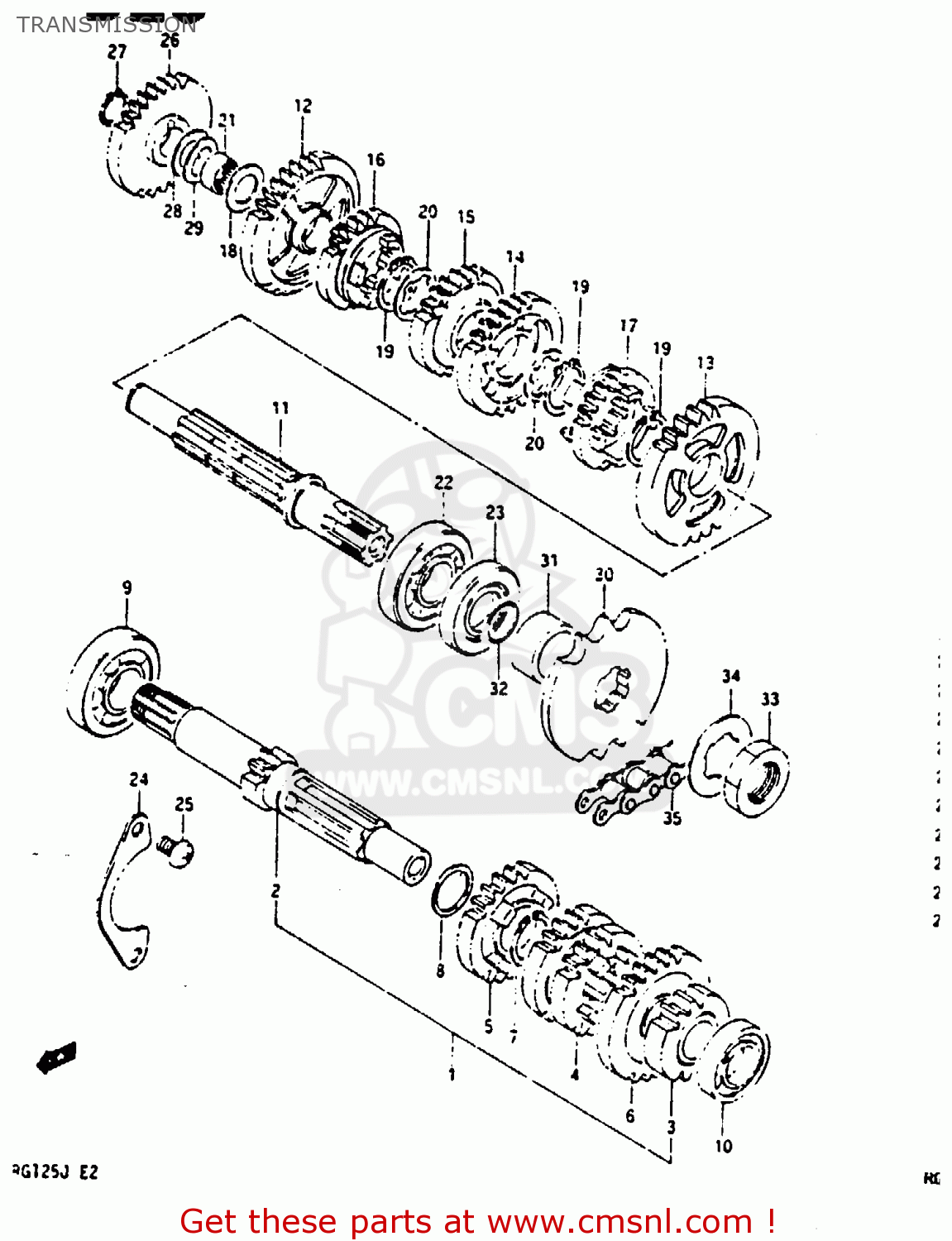 TRANSMISSION RG125UC 1987 (H)