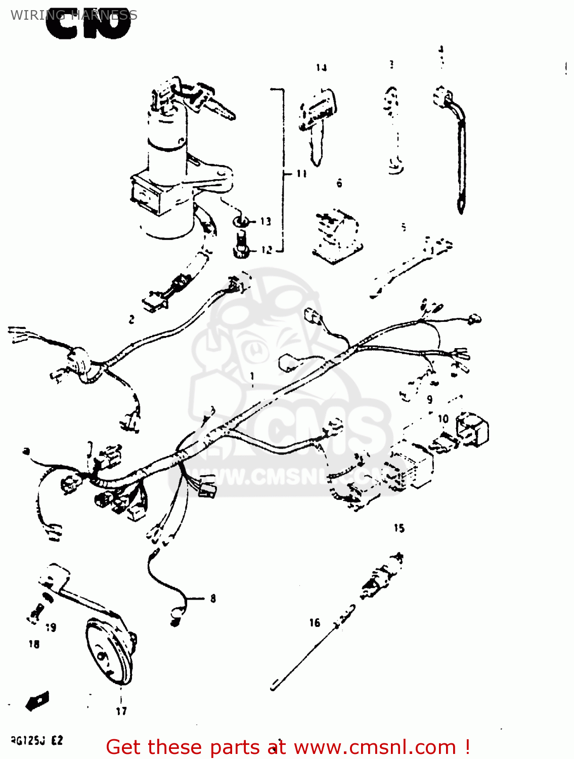 WIRING HARNESS RG125UC 1987 (H)