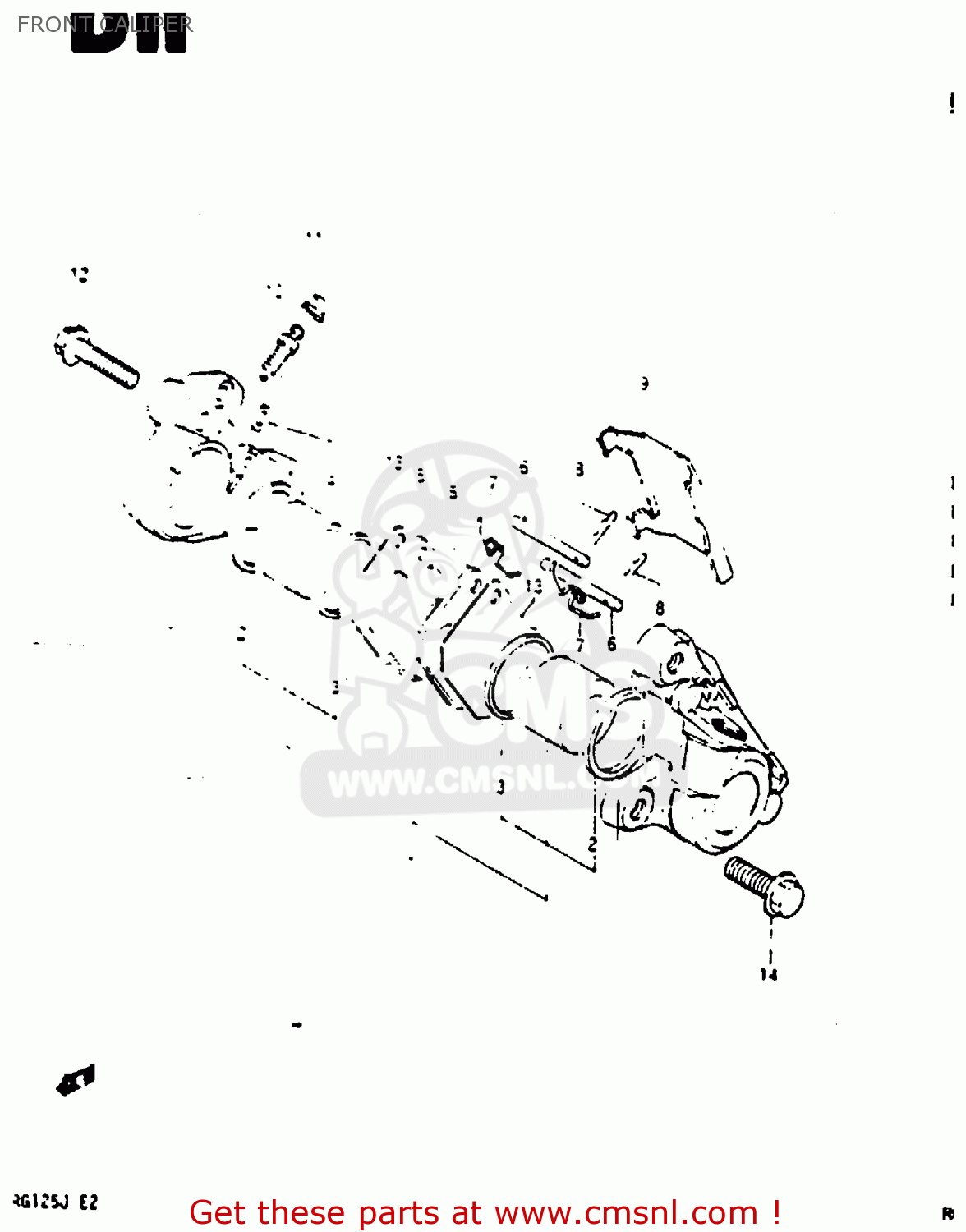 FRONT CALIPER RG125UC 1987 (H)