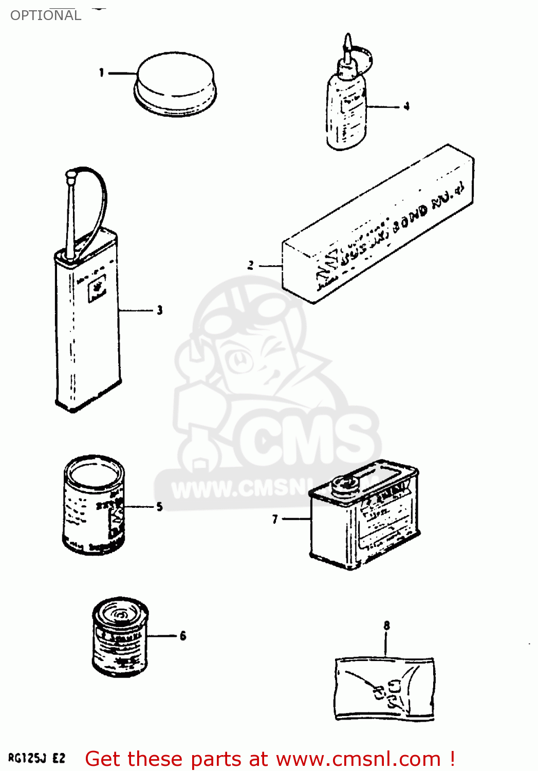 OPTIONAL RG125UC 1987 (H)