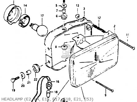 HEADLAMP (E2, E4, E15, E17, E18, E21, E53) - RG125UC 1987 (H)