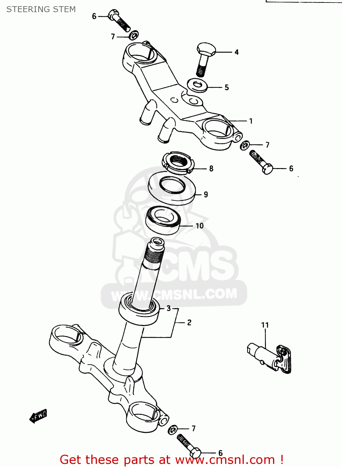 STEERING STEM RG250 1986 (G) (E01 E15 E21 E25 E34)