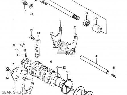 GEAR SHIFTING - RG250 1986 (G) (E01 E15 E21 E25 E34)