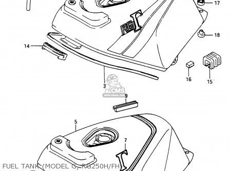 FUEL TANK (MODEL G, RG250H/FH) - RG250 1986 (G) (E01 E15 E21 E25 E34)