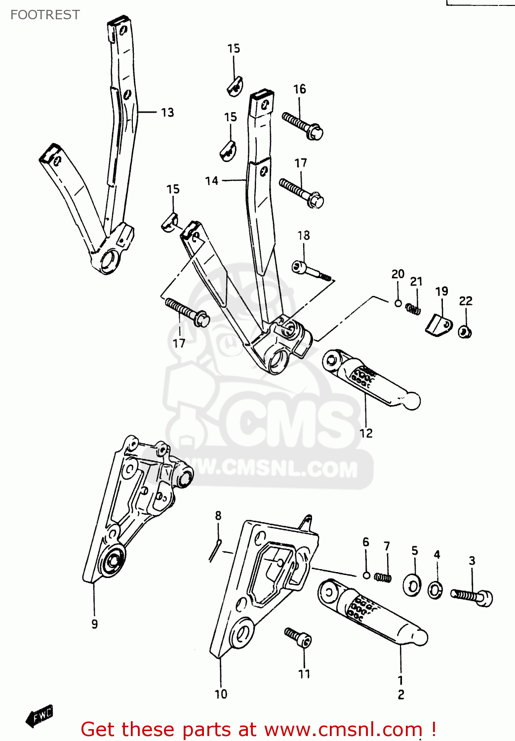 FOOTREST RG250 1987 (H) (E01 E04 E21)