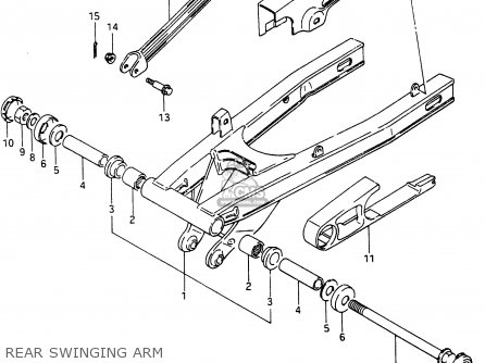 REAR SWINGING ARM - RG250 1987 (H) (E01 E04 E21)