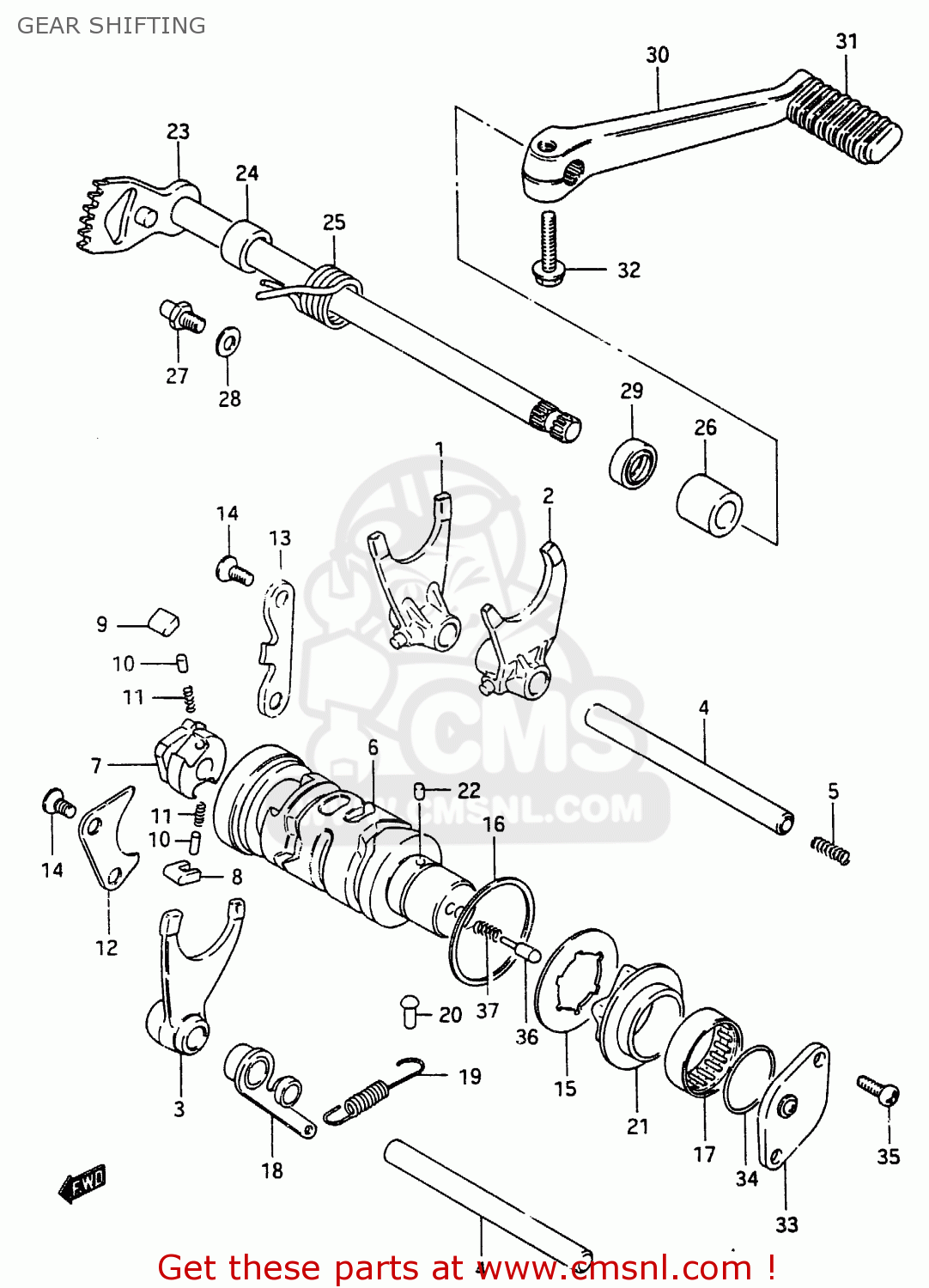 GEAR SHIFTING RG250C 1987 (H) (E01 E02 E04 E15 E16 E21 E22 E25 E39 E53)